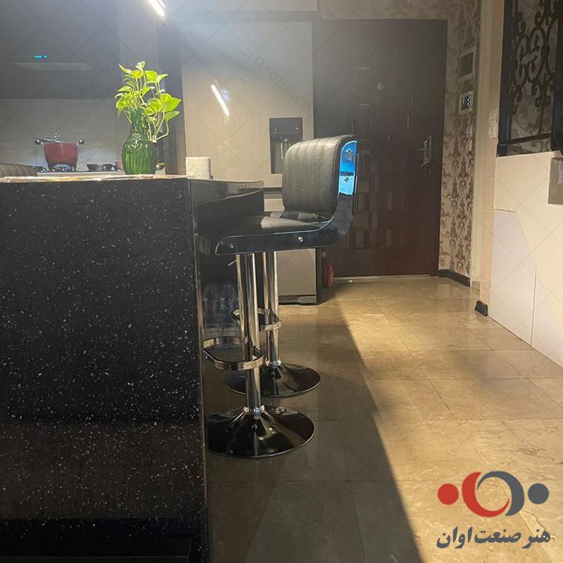 صندلی جکدار کوپر کروم چرم مشکی