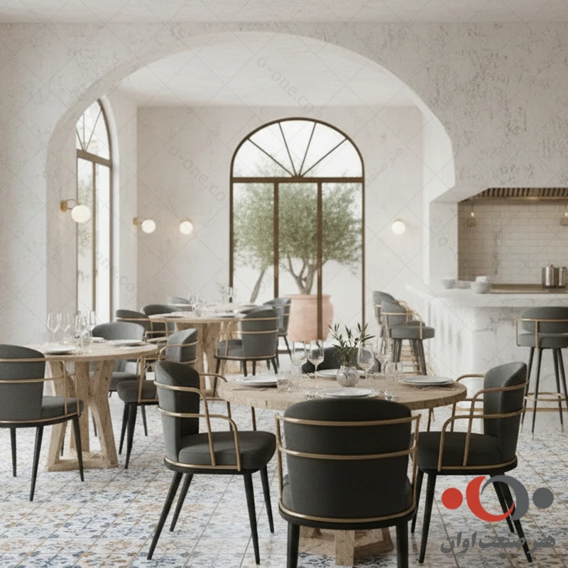 صندلی آگرین پارچه طوسی روشن