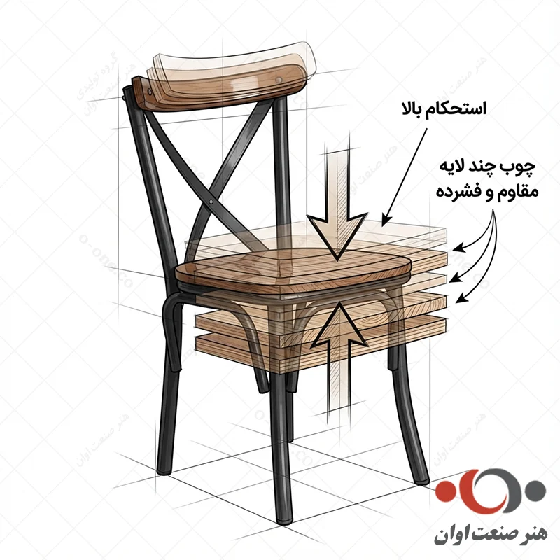 صندلی تونت چوب چند لایه و فشرده