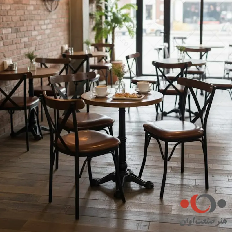 صندلی تونت تشک دار فهوه ای