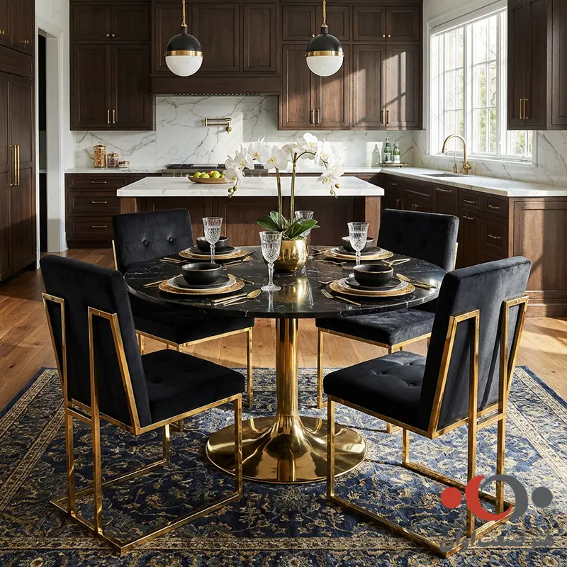 صندلی ملینا پایه طلائی لوکس