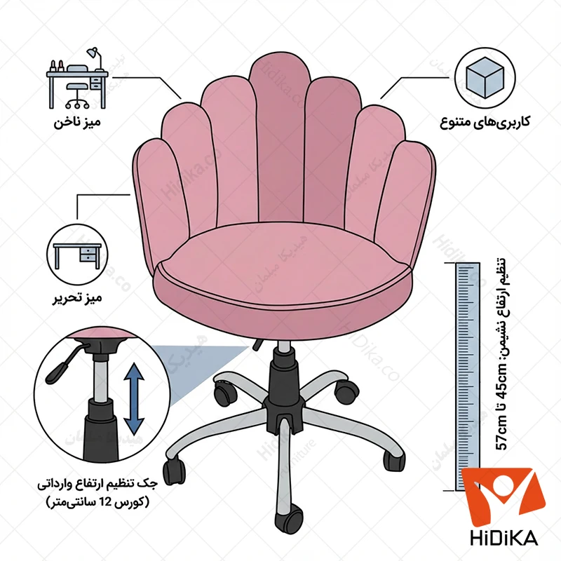 صندلی آرایش جکدار ونوس پلاس