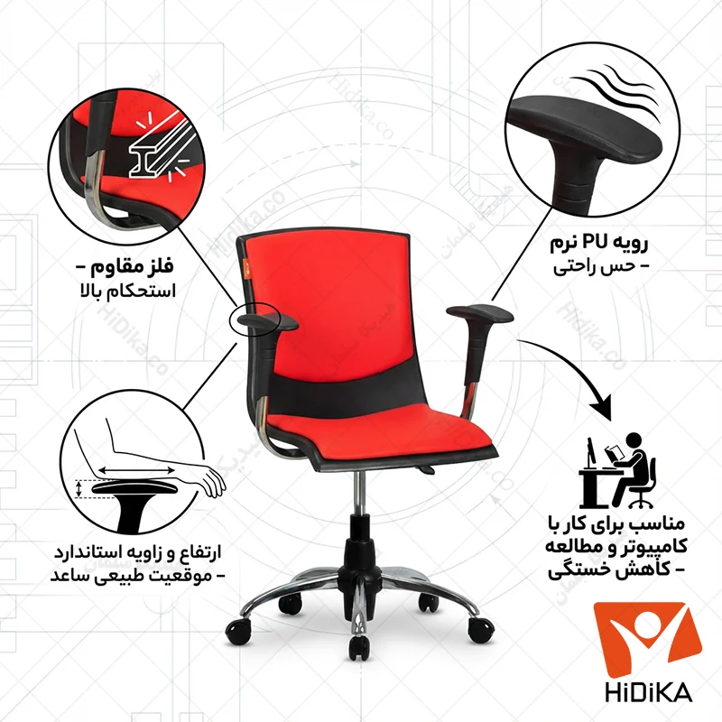 ویژگی های صندلی هیما دسته دار