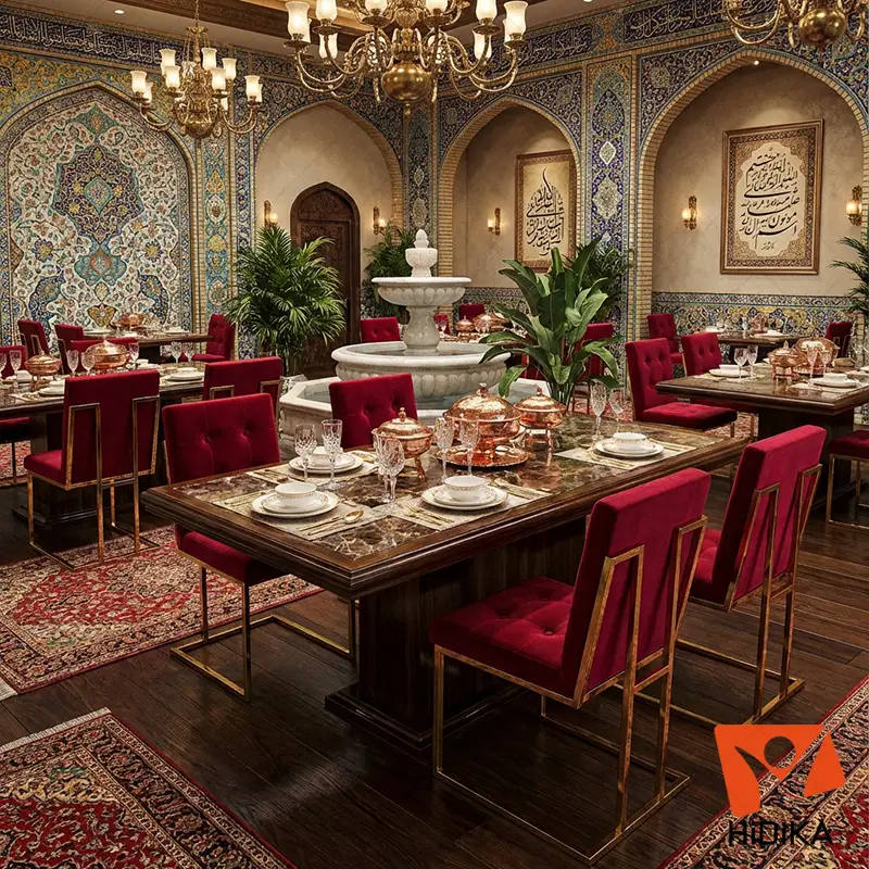 صندلی رستورانی ملینا پارچه قرمز