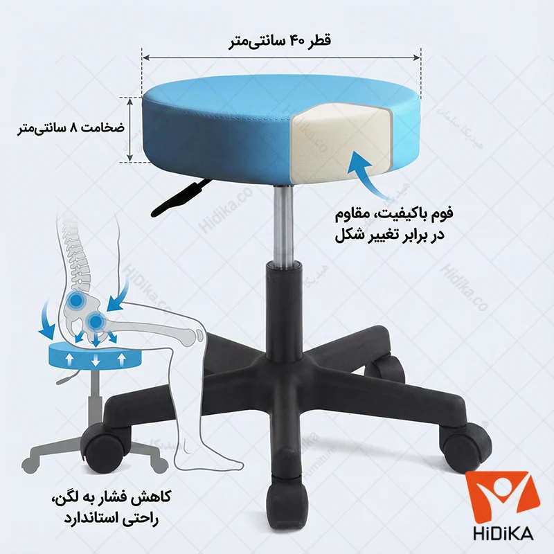 صندلی آزمایشگاهی چرخدار