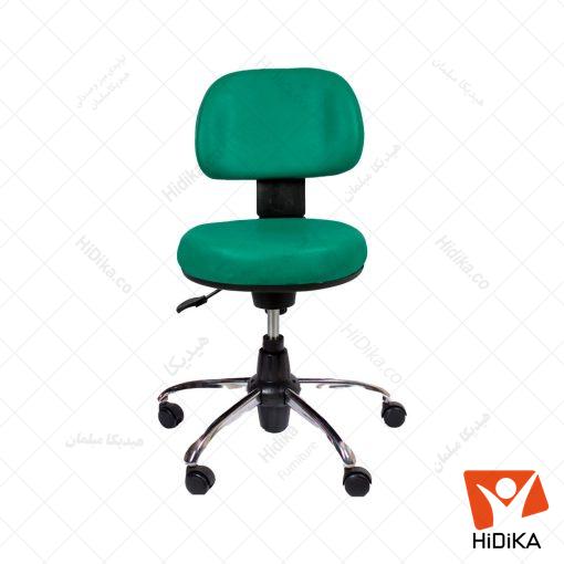 صندلی آزمایشگاهی پشتی دار کد S280 چرم سبز